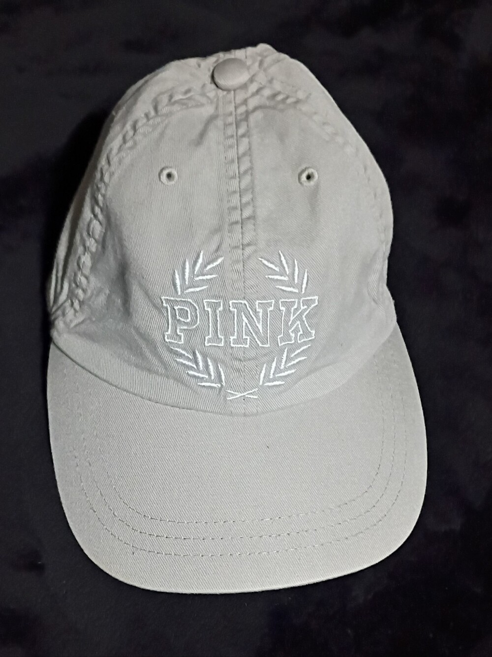 Victoria's Secret PINK Neutral Laurel Wreath Embroidered Baseball Hat